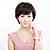  Capless Short Black Wavy 100% Human Hair Wig