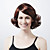  Capless Medium Length Synthetic Dark Brown With Red Curly Hair Wig