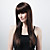 Capless Long Straight Brown Synthetic Wig Side Bang
