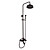  Oil-rubbed Bronze Wall Mount Waterfall Rain + Handheld Shower Faucet