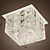  Crystal Semi Flush Mount with 1 Light in Cubic Shape