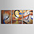  Håndmalede Abstract Olie Maleri med strakte Frame - Sæt med 3