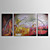  hand-painted pintura a óleo com moldura abstracta esticado - conjunto de 3