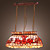  Tiffany Style Pendant Light with 4 Lights - Flower Patterned