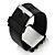  Unisex Jumbo Silicone Band Sports Square Mirror LED Wrist Watch - Black