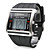  Orologio digitale, meccanico, da uomo, con cinturino in gomma - Nero