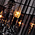  Stylish Crystal Flush Mount with 6 Lights in Black Fabric Shade