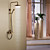  Antique Brass Tub Shower Faucet with 8 inch Shower Head + Hand Shower