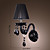  Black Crystal Wall Light with Fabric Shade