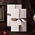  Simple Design Tri-folded Wedding Invitation With Grey Ribbon (Set of 50)