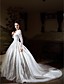  Ball Gown Long Sleeves Cathedral Train Luxury Wedding Dress With Beaded Appliques