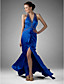  Trumpet/ Mermaid Halter Asymmetrical Taffeta Evening/ Prom Dress (HSX308)