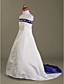  A-line Spaghetti Straps Court Train Satin Flower Girl Dress