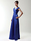  A-line Princess V-neck Floor-length Stretch Satin Bridesmaid/Wedding Party Dress