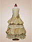  A-line Scoop Floor-length Taffeta Satin Flower Girl Dress