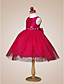  Ball Gown Bateau  Knee-length  Taffeta  Tulle  Flower Girl Dress
