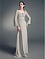  Sheath/ Column Scoop Floor-length Chiffon Satin Mother of the Bride Dress