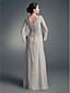  Sheath/ Column Scoop Floor-length Chiffon Satin Mother of the Bride Dress