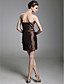  Sheath/Column Strapless Short/Mini Taffeta Cocktail Dress With Appliques