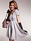  paris hilton stijl / korte mouwen ronde hals geplooid dresss / dames jurken (ff-a-bi0853116)