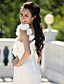  Sheath/Column Straps Sweep/Brush Train Chiffon Wedding Dress with 3D Flowers