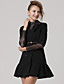  samlet hem halv ermene jakkeslaget dobbeltspent trench coat / inspirert av gossip girl / kvinners grøft strøk (FF-a-0853002)