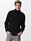  Men's Whole Ribbed Turtleneck Cashmere Pullover