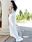  Sheath/Column One Shoulder Sweep/Brush Train Taffeta Wedding Dress