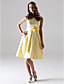  A-line Square Knee-length Satin Bridesmaid/ Wedding Party Dress
