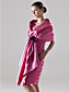  Sheath / Column Square Knee-length Satin Bridesmaid/ Wedding Party Dress With A Wrap