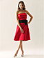  A-line Strapless Knee-length Satin Bridesmaid/Wedding Party Dress