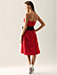  A-line Strapless Knee-length Satin Bridesmaid/Wedding Party Dress