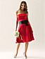  A-line Strapless Knee-length Satin Bridesmaid/Wedding Party Dress