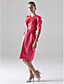  Sheath / Column Scoop Knee-length Satin Bridesmaid/ Wedding Party Dress With A Wrap