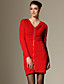  ts verzameld rits lange mouwen trui jurk / voor dames