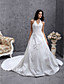  A-line Halter Chapel Train Taffeta Wedding Dress