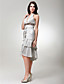  Sheath/Column Halter Knee-length Charmeuse Cocktail/Homecoming Dress