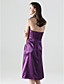  A-line Halter Tea-length Stretch Satin Bridesmaid/Wedding Party Dress