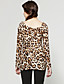  Leoparden-Muster gesammelt langen Ärmeln Longline T-Shirt / T-Shirts (ff-d-bl0736704)
