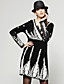  Beaded Printed Long Sleeves V Neckline Dress / Women's Dresses (FF-C-BL0736504)
