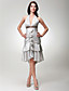  Sheath/Column Halter Knee-length Charmeuse Cocktail/Homecoming Dress
