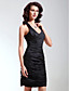  Sheath/Column Straps Short/Mini Taffeta Cocktail Dress