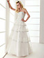  a-line senza spalline livelli pavimento-lunghezza abito da sposa di chiffon