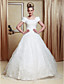  Ball Gown Scoop Organza Satin Floor-length Wedding Dress