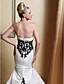  Taffeta Strapless Trumpet Wedding Dresses with Beaded Lace