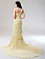  Chiffon Sheath/ Column One Shoulder Court Train Evening Dress inspired by Cat Deeley at Emmy Award