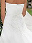  A-line Strapless Court Train Organza Wedding Dress
