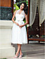  Empire Halter Knee-length Tulle Wedding Dress
