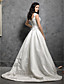  A-Line/Princess cappella treno abito da sposa in raso con ricami di perline