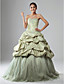  Ball Gown Strapless Floor-length Taffeta Prom Dress